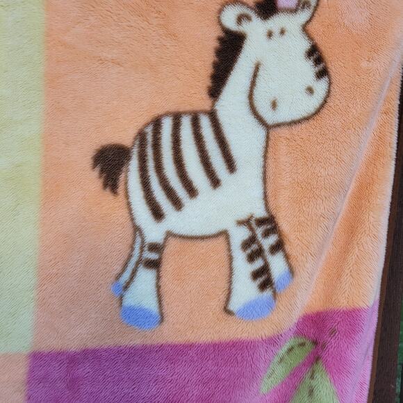 CoCaLo Baby Blanket 36x40 Pink Zoo Animals Elephant Zebra Hippo Koala Soft Plush - Picture 7 of 11